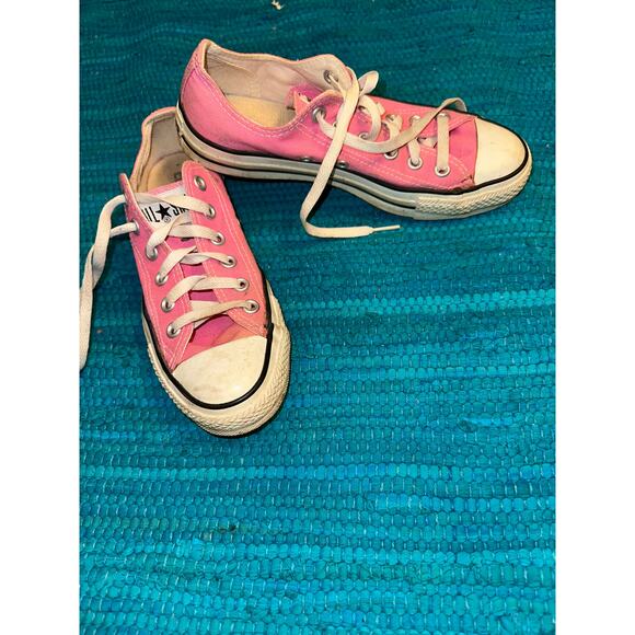 VINTAGE BRIGHT BARBIE BUBBLEGUM PINK CONVERSE ALL STAR CHUCK TAYLOR SNEAKERS 5/7 - Picture 1 of 5